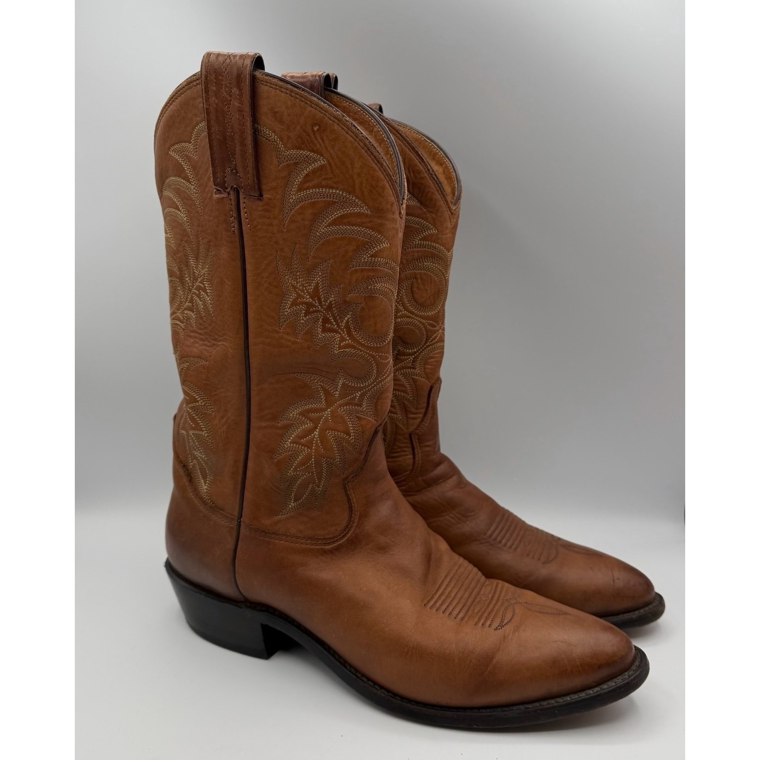 Vintage Tony Lama Brown Leather Western Cowboy Boots Men's Size 11.5 B Usa